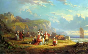 Au Bord de Mer by Auguste Delacroix Oil Painting