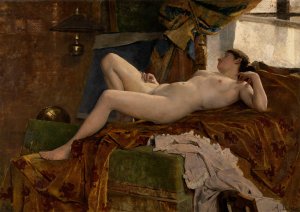 Resting Model by Auguste Durst Oil Painting