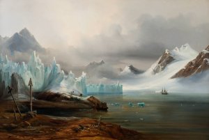 View from Spitzbergen by Auguste Etienne Francois Mayer Oil Painting