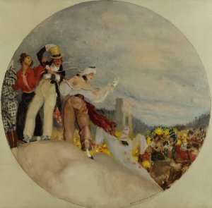 Parade sur les boulevards by Auguste-Francois-Marie Gorguet Oil Painting