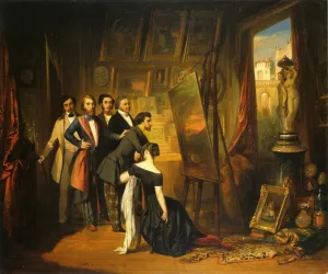 Interior of Bruyas's Study by Auguste Glaize Oil Painting