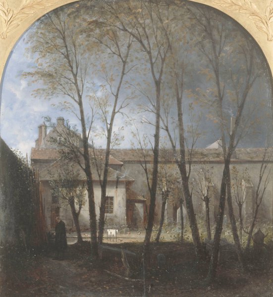 Le Cimetiere Sainte-Marguerite ; emplacement presume de la tombe de Louis XVII.  by Auguste Jacques Regnier - Hand-Painted Oil Painting Reproduction