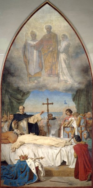 The Death of Saint Louis by Auguste Jean-Baptiste Leloir Oil Painting