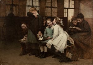En retenue by Auguste-Joseph Trupheme Oil Painting