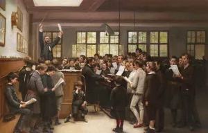 The Choir Lesson by Auguste Joseph Trupheme - Oil Painting Reproduction