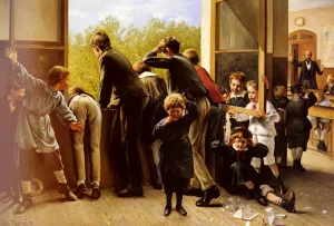 The Class Pranksters by Auguste Joseph Trupheme - Oil Painting Reproduction