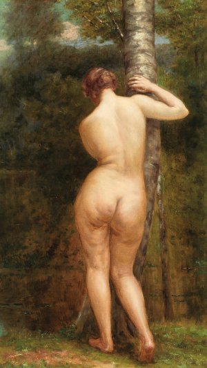 Female Nude by Auguste Leveque Oil Painting