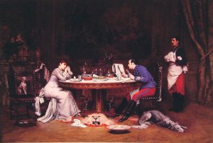 The Neglectful Husband by Auguste Louis Georges Loustanau Oil Painting
