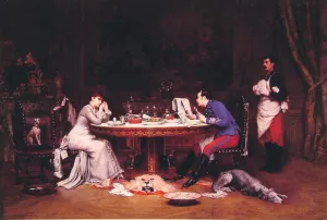 The Neglectful Husband by Auguste Louis Georges Loustanau Oil Painting
