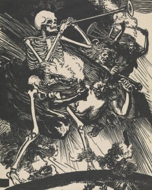 Death and Passions Descend upon the World by Auguste Louis Lepere Oil Painting