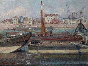 La Seine, au quai de la Rapee by Auguste Louis Lepere Oil Painting