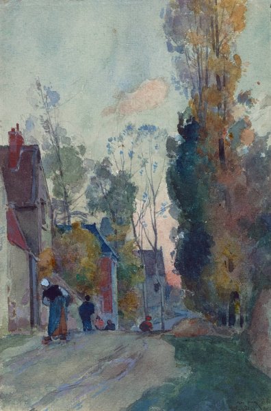 Rue de Jouy le Comte  by Auguste Louis Lepere - Hand-Painted Oil Painting Reproduction