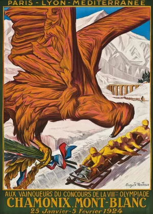 Chamonix Mont-Blanc, VIIIme Olympiade 1924 by Auguste Matisse Oil Painting