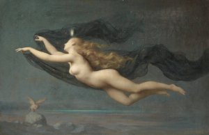 La Nuit by Auguste Raynaud Oil Painting