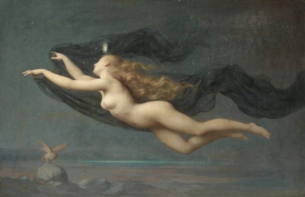 La Nuit by Auguste Raynaud - Hand-Painted Oil Painting Reproduction