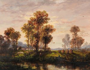 Paysage by Auguste Rigon Oil Painting