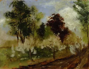 Belgian Landscape painting by Auguste Rodin