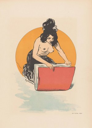 Affiche voor boek- en prenthandel Fallou te Parijs by Auguste Roedel Oil Painting