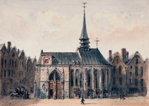 Eglise Sainte Genevieve des Ardents by Auguste-Sebastien Benard Oil Painting