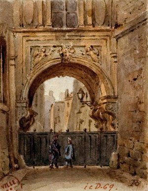 L'arc de Nazareth, rue de Nazareth by Auguste-Sebastien Benard Oil Painting