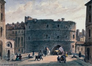 Le petit Chatelet by Auguste-Sebastien Benard Oil Painting