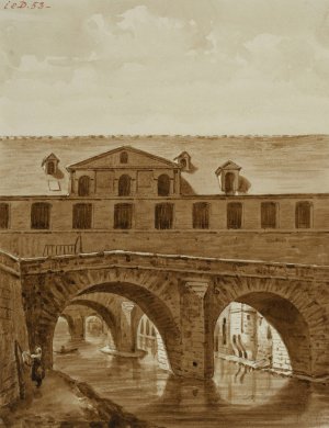 Le pont au Double by Auguste-Sebastien Benard Oil Painting