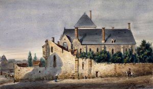 Les restes des batiments de l'hotel du Petit Bourbon by Auguste-Sebastien Benard Oil Painting