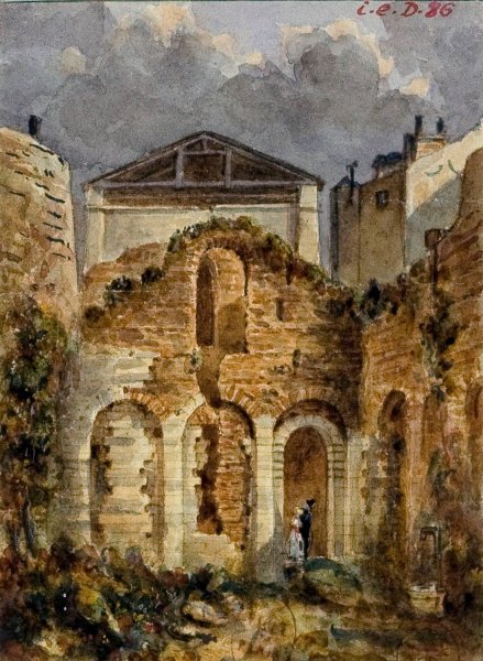 Les thermes de Julien by Auguste-Sebastien Benard - Hand-Painted Oil Painting Reproduction
