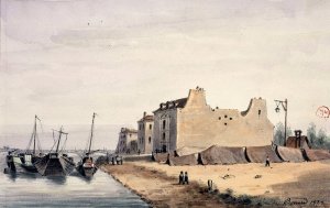 L'hotel des Haricots by Auguste-Sebastien Benard Oil Painting