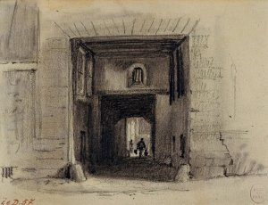 Passage Saint Jean de Latran Oil painting by Auguste-Sebastien Benard