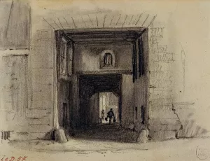Passage Saint Jean de Latran by Auguste-Sebastien Benard Oil Painting