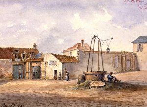 Restes de l'eglise Saint Martin, place de la collegiale, faubourg Saint Marcel by Auguste-Sebastien Benard Oil Painting