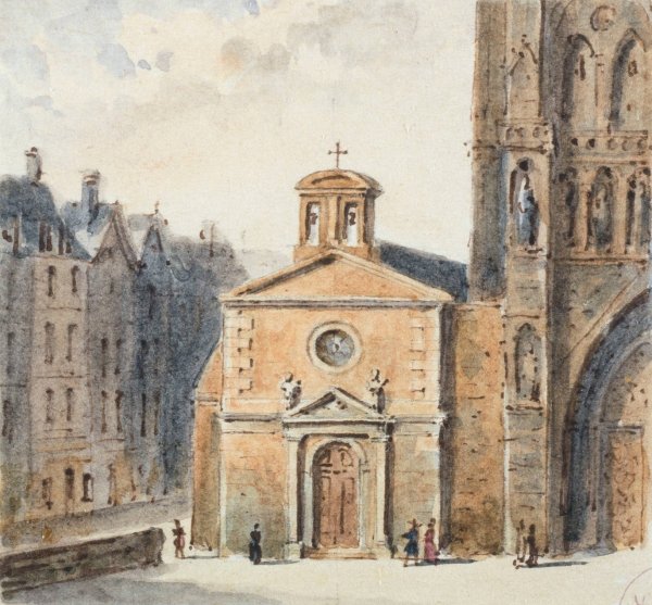 Saint-Jean le Rond avant 1748 by Auguste-Sebastien Benard - Hand-Painted Oil Painting Reproduction