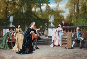 La charmante adversaire by Auguste Serrure Oil Painting