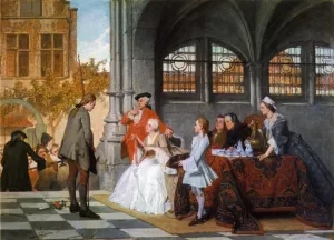 The Archer's Prize by Auguste Serrure Oil Painting