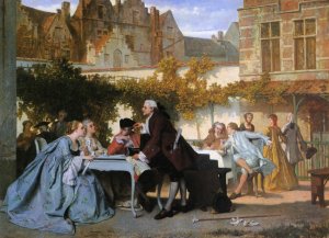 The Notary by Auguste Serrure Oil Painting