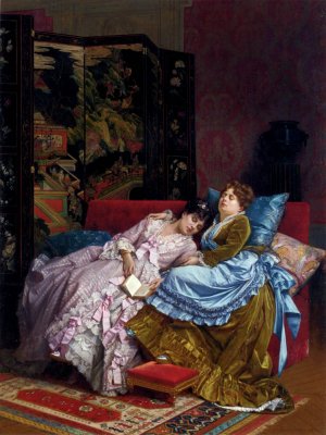 An Afternoon Idyll Oil painting by Auguste Toulmouche