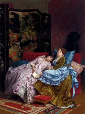 An Afternoon Idyll Oil painting by Auguste Toulmouche