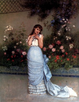 An Elegant Beauty Oil painting by Auguste Toulmouche