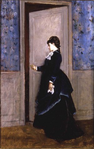 An Elegant Lady by Auguste Toulmouche Oil Painting