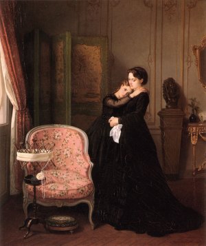 Consolation Oil painting by Auguste Toulmouche