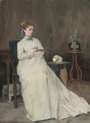 Contemplation by Auguste Toulmouche Oil Painting