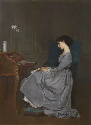 Contemplation painting by Auguste Toulmouche