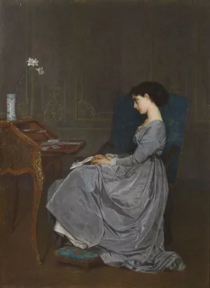 Contemplation by Auguste Toulmouche Oil Painting