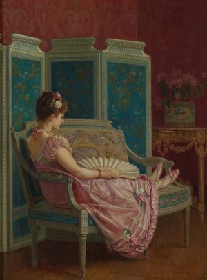Idle Thoughts by Auguste Toulmouche Oil Painting