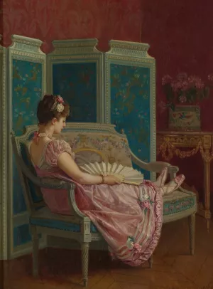Idle Thoughts by Auguste Toulmouche Oil Painting