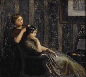 Interior by Auguste Toulmouche Oil Painting