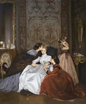 La Fiancee Hesitante Oil painting by Auguste Toulmouche