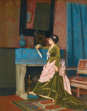 La Lettre D'amour by Auguste Toulmouche Oil Painting