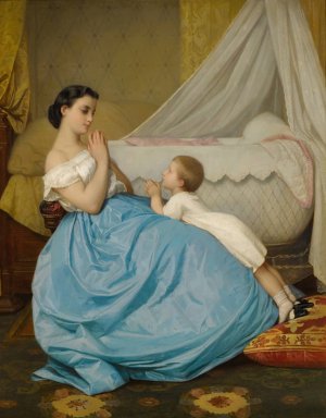 La Priere by Auguste Toulmouche Oil Painting